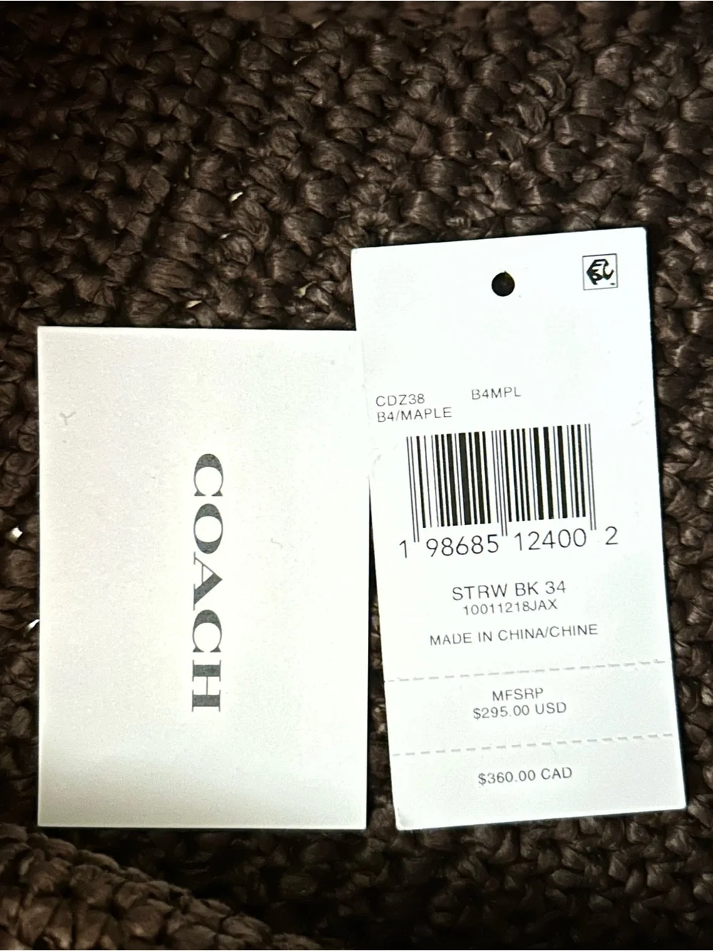 Coach Brown Woven Logo Hobo Bag